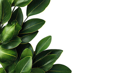 Obraz premium Green Leaves with Gold Glitter on Black Background