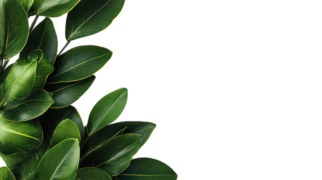 Green Leaves with Gold Glitter on Black Background