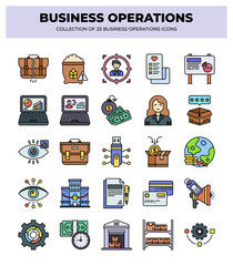 Collection of 25 Business Operations Icons: Streamline Your Workflow