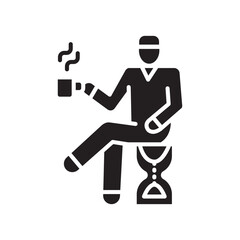 slow living color flat icon.