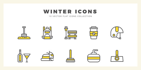 10 Winter Two Color icons pack. vector illustration.