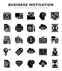 Business Motivation icons set for website and mobile site and apps.