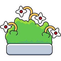 A cheerful potted plant with white flowers, perfect for garden, nature, or spring themes.