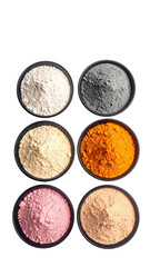 Assorted powdered spices in small bowls