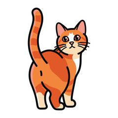 Orange Tabby Cat: A curious orange tabby cat, viewed from behind, turning its head and looking back. The cat's fur is a beautiful, warm orange with tabby stripes.