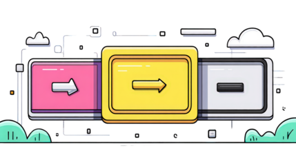 Colorful  Pixelated  Interface with  Direction Buttons