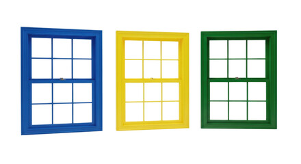 Colorful Double Hung Windows transparent bg, cutout PNG