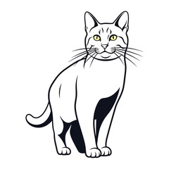 Obraz premium Elegant Feline Portrait: A stylish illustration of a domestic cat, perfectly capturing the sleek lines and graceful posture of this beloved companion animal.