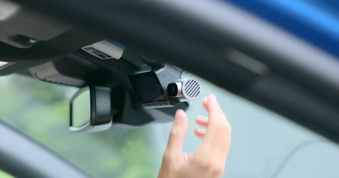 70mai Dash Cam Installed Inside A Car - Close Up