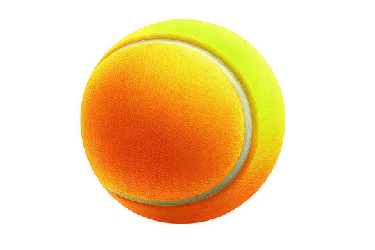 Orange And Yellow Glittery Tennis Ball On Transparent Background