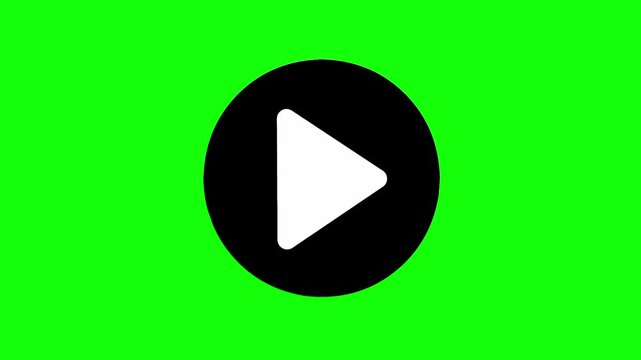 Ikon tanda animasi yang mempercepat video dengan latar belakang layar hijau. Berkedip menandakan. Maju.