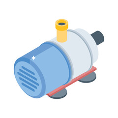 Easy to use isometric style icon of motorized water pump