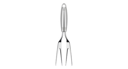 Isolated three-prong carving fork, a culinary tool for serving meats and poultry items