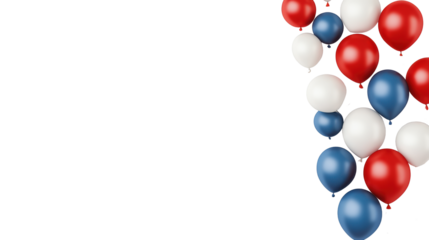 Independence Day: Red, White, and Blue Balloons Celebration  on transparent background
