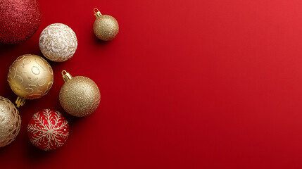 christmas decoration on a red background