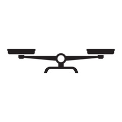 Balance scale icon for justice equality fairness comparison and decision