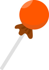 Orange lollypop candy vector illustration