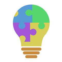 Colorful Puzzle Light Bulb Illustration