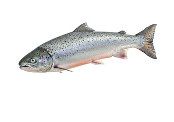 Naklejka premium A fresh salmon fish isolated on transparent background, ready for cooking or consumption