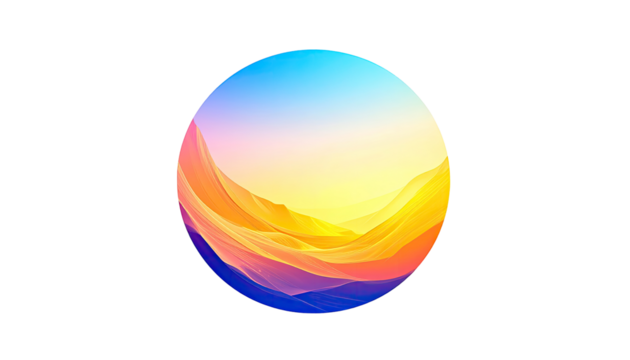 Circular abstract landscape