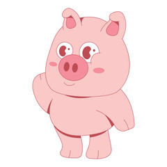 Pig Mascot Character Cartoon Illustration