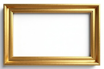 Elegant gold rectangle frame isolated on white , minimalist, frame background
