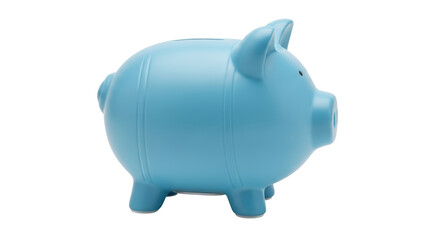 Isolated blue piggy bank symbolizing savings, economy and investment on bright background