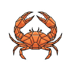 Geometric Crab Illustration with Polygonal Design.