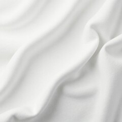 Crisp white cotton textile, perfect overlay Natural fiber detail , white background texture, photography