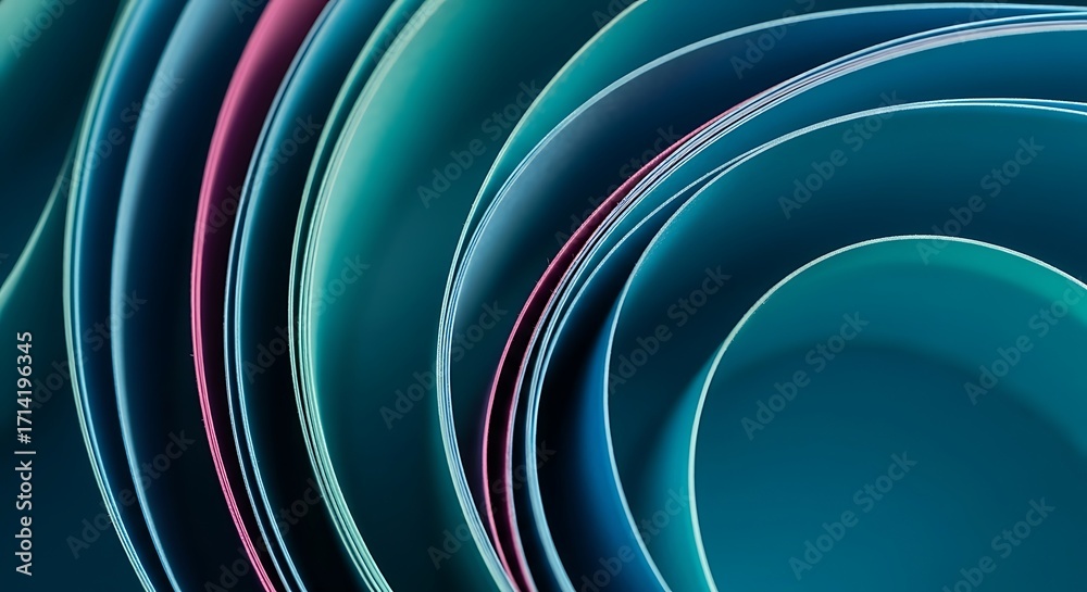 Canvas Prints close-up abstract of teal and pink paper curves and layers image photo
