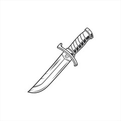 Classic vintage knife illustration with sharp blade and detailed handle