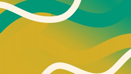 A colorful abstract background with flowing green, yellow, and cream wave patterns, creating a smooth and modern design.