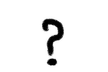 A simple question mark drawn in black, isolated on white background