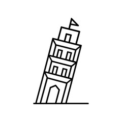 Line icon origami Leaning Tower of Pisa vector on a white background
Vector icon on a white background