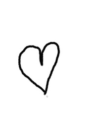 A simple heart shape drawn in black, isolated on white background