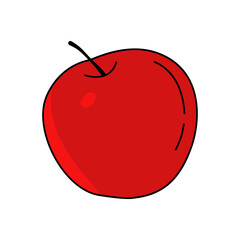 Simple Red Apple Digital Illustration
