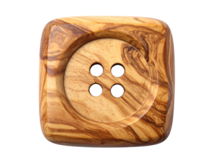 Square wooden button
