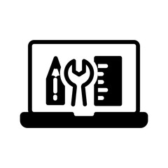 Vector solid black icon for Tools