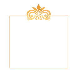 Obraz premium Decorative European frame vector illustration with unified gold stylized patterns