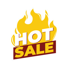 Hot Sale Fire Flame Discount Promotion Banner.