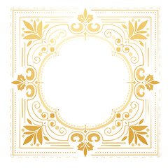 Decorative European frame vector illustration with unified gold stylized patterns