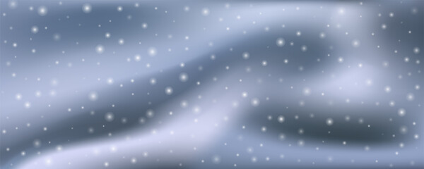 Trendy winter color gradient background with snow. Abstract blurred backdrop for winter holidays design,, banner, poster. Vector