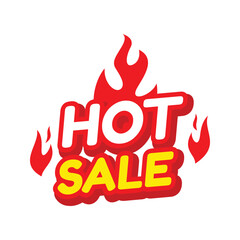 Hot Sale Fire Flame Promotion Marketing Discount Offer.