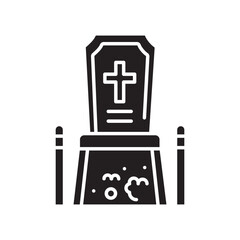 burial plot black flat icon.