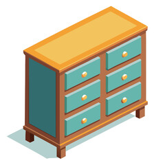 chest of drawers isolated