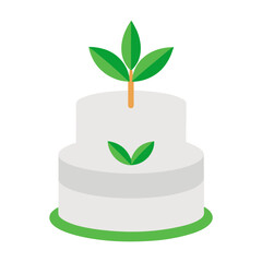 green cake with leaves