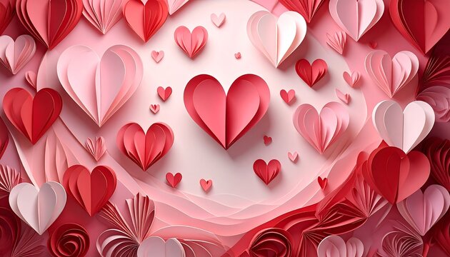 Abstract heart-shaped paper art design