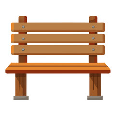 wooden bench on a white background