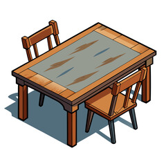 wooden table and chairs