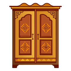 wooden door isolated on white